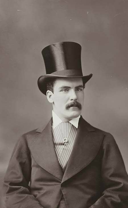 Vintage photo man opera hat
