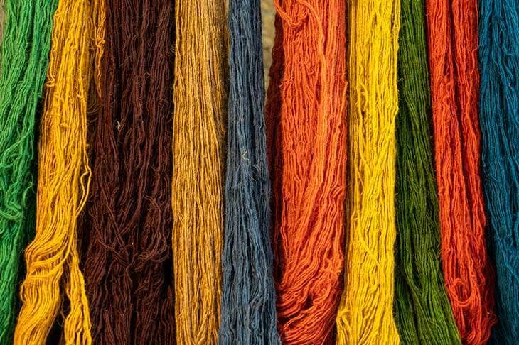 Colorful yarn hang