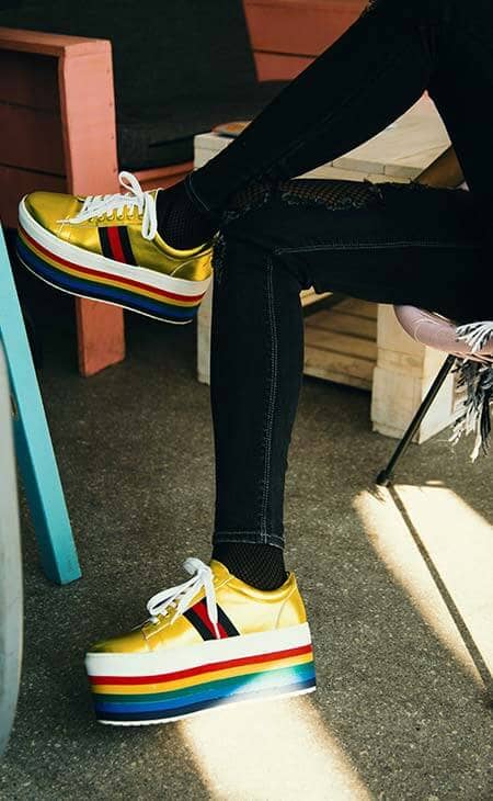 Legs colorful platform shoes