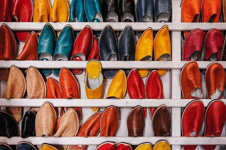 Babouche slippers display